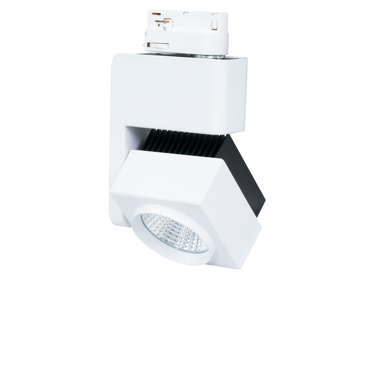 20W dimmable LED track light with adjustable angles and sleek design for offices or retail settings
