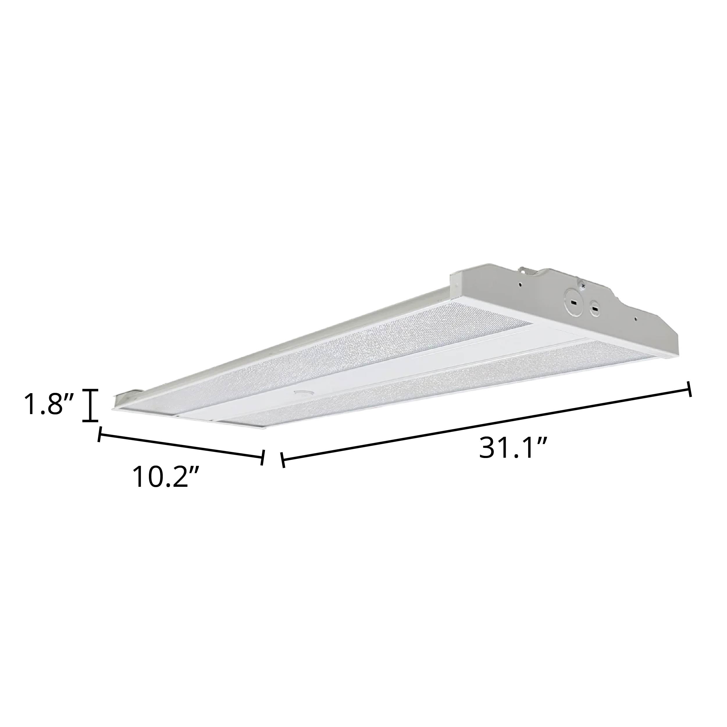 200-270W Selectable Linear High Bay, Swappable Optics, Ceilings 30 to 40 ft