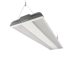 480W LED Linear High Bay Panel suspended, showcasing its sleek design and efficient high-output lighting for large spaces