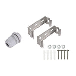 Mounting brackets, screws, washers, and cable gland for 8ft LED Vapor Tight 3-CCT 80W 70W 60W fixture installation kit