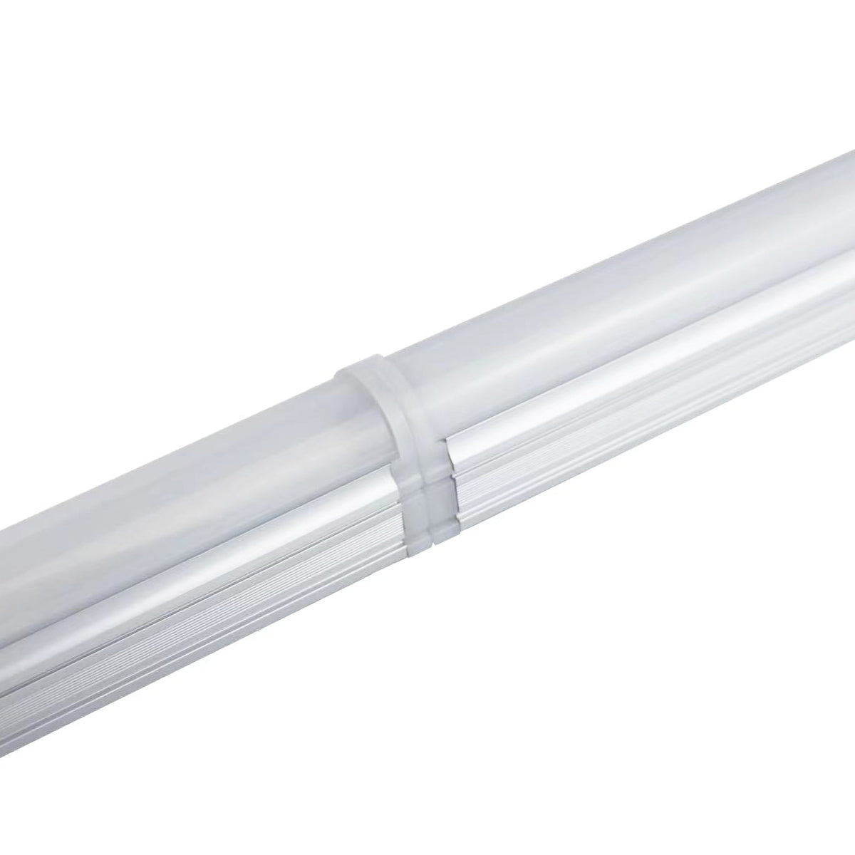 Close-up of 8ft LED Narrow Strip Light linking connector showing sleek, efficient tube lighting design