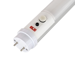 Close-up of a 4ft Emergency LED Tube 14W Type B with push-button and switch for emergency mode control