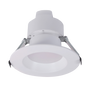 4" Universal LED Downlight 5-CCT with white baffle trim and slim design for easy installation and dimming compatibility