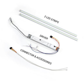 LED High Lumen Magnetic Retrofit Kit for 2x4 Troffer - 5-CCT - 30W/38W/46W