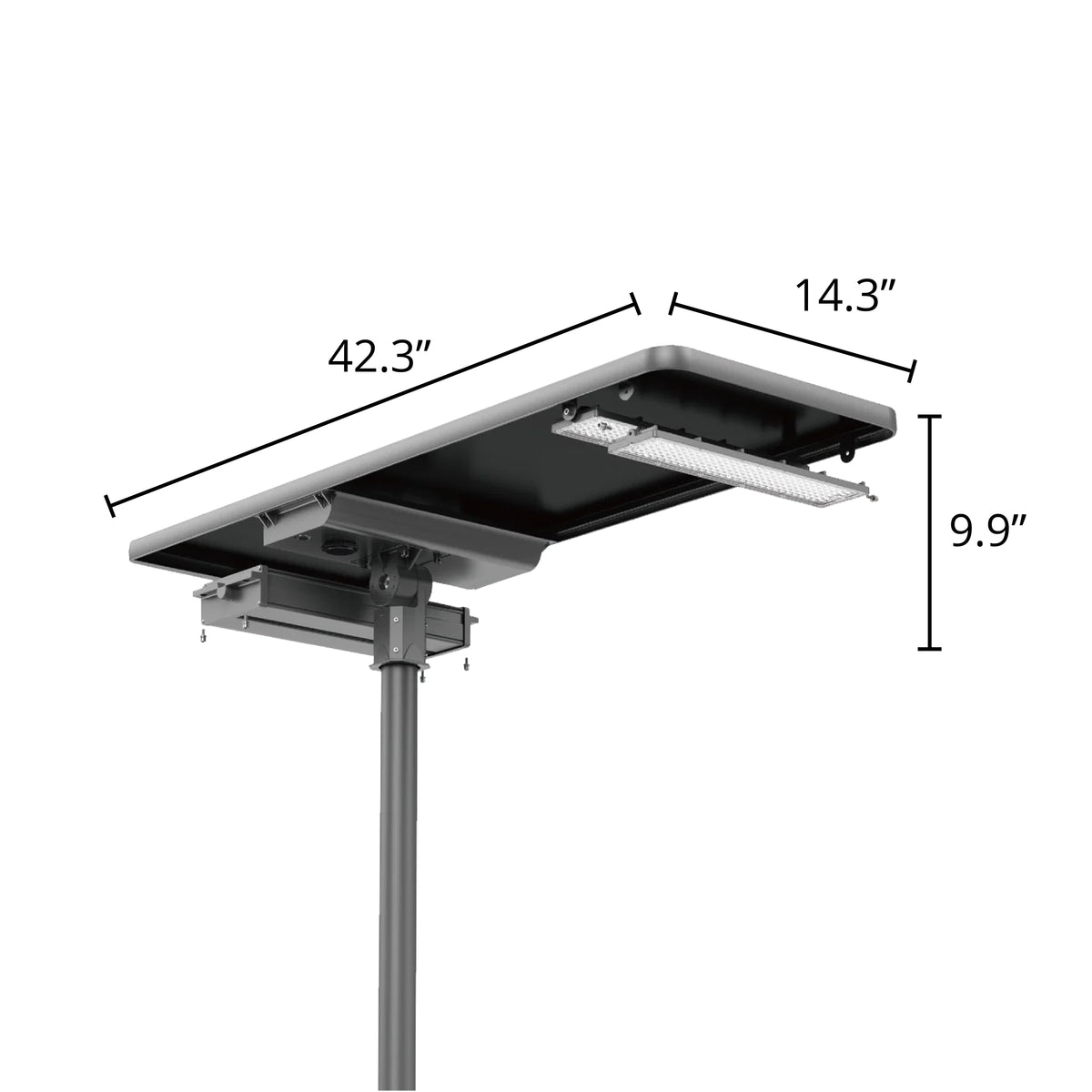 60W Remote-Controlled Solar LED Area Light with Lens Tilt