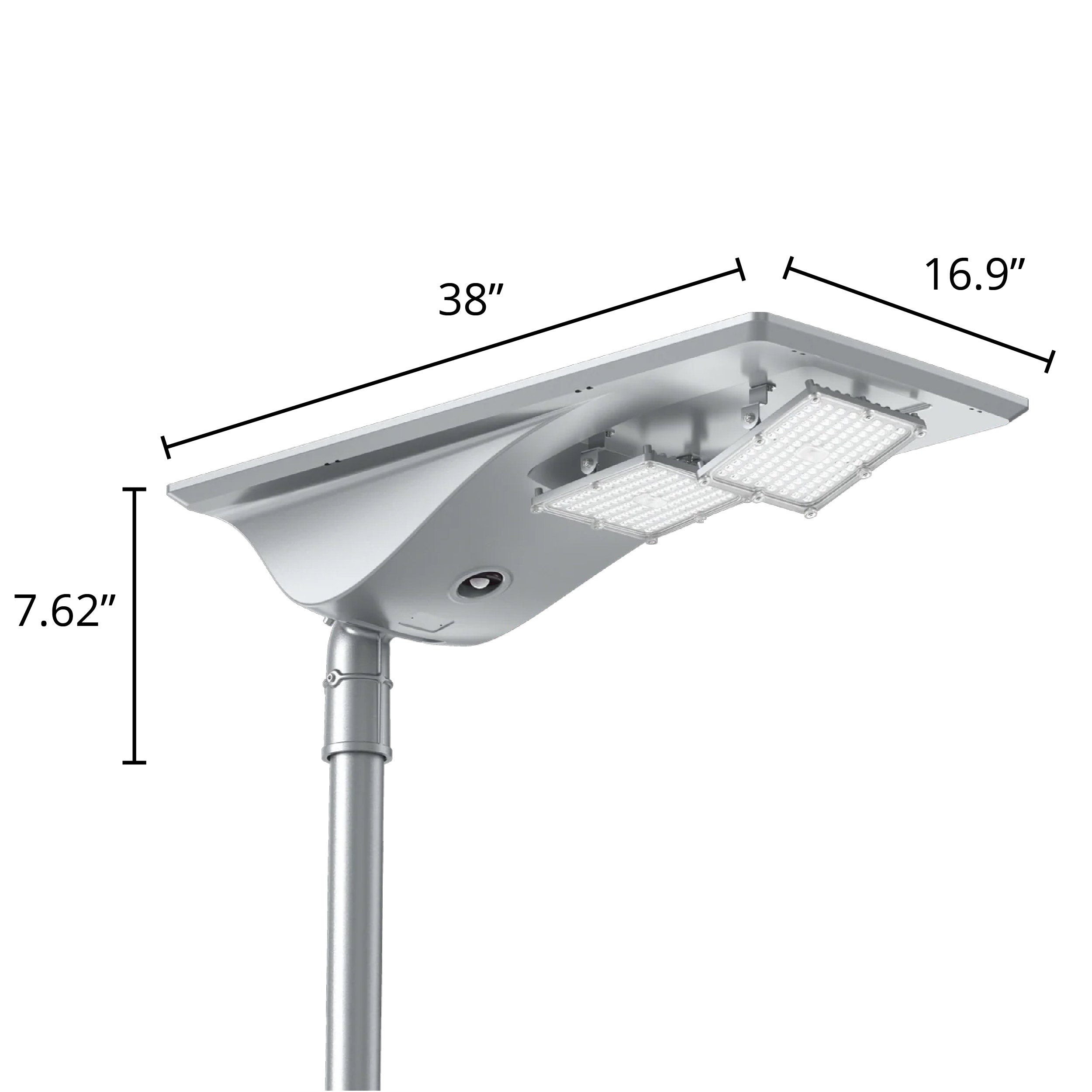 60W Solar LED Area Light with Lens Tilt