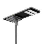 Solar street light on a white background