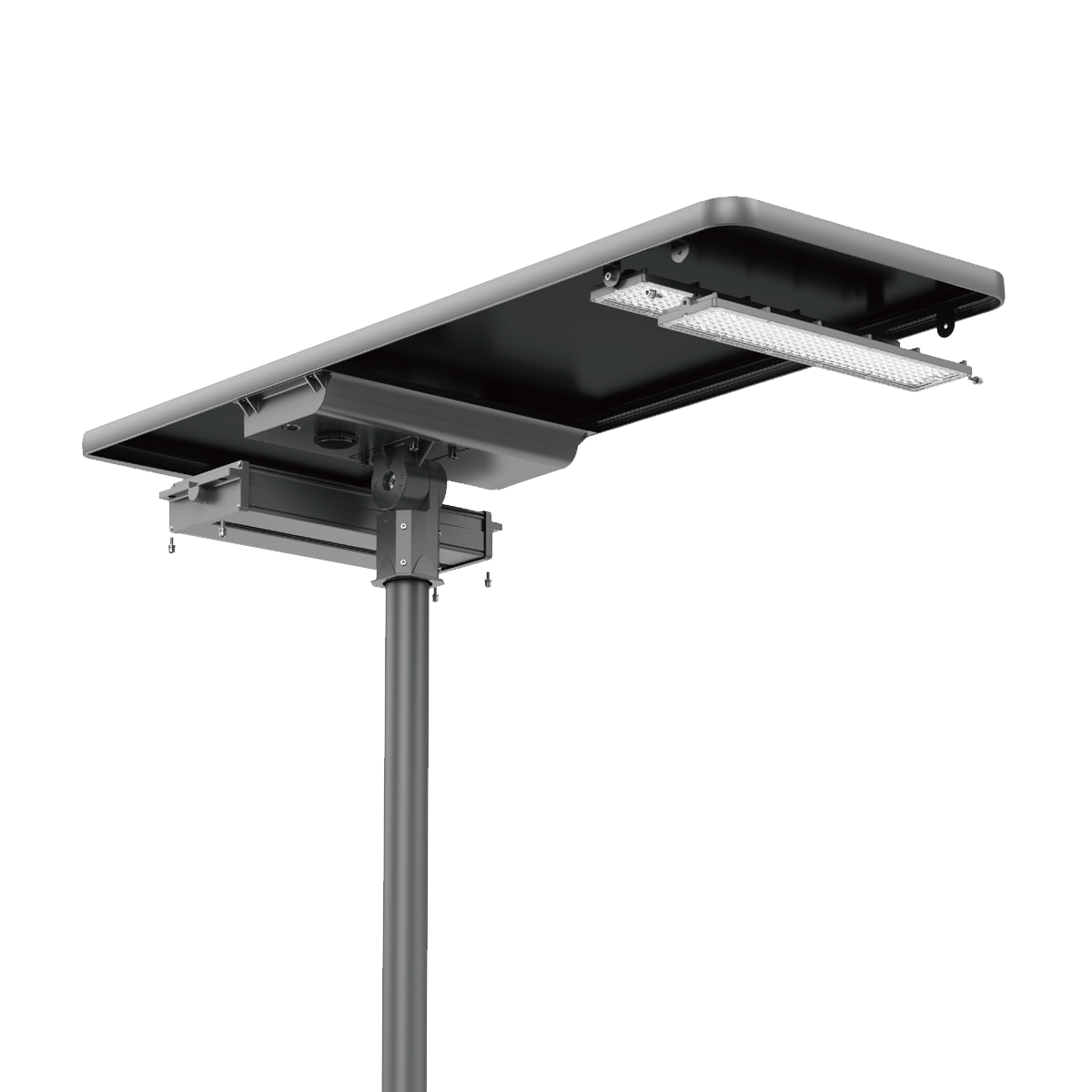 60W Remote-Controlled Solar LED Area Light with Lens Tilt