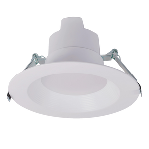 6" Universal LED Downlight 5-CCT with white baffle trim and adjustable wattage for versatile ceiling installation