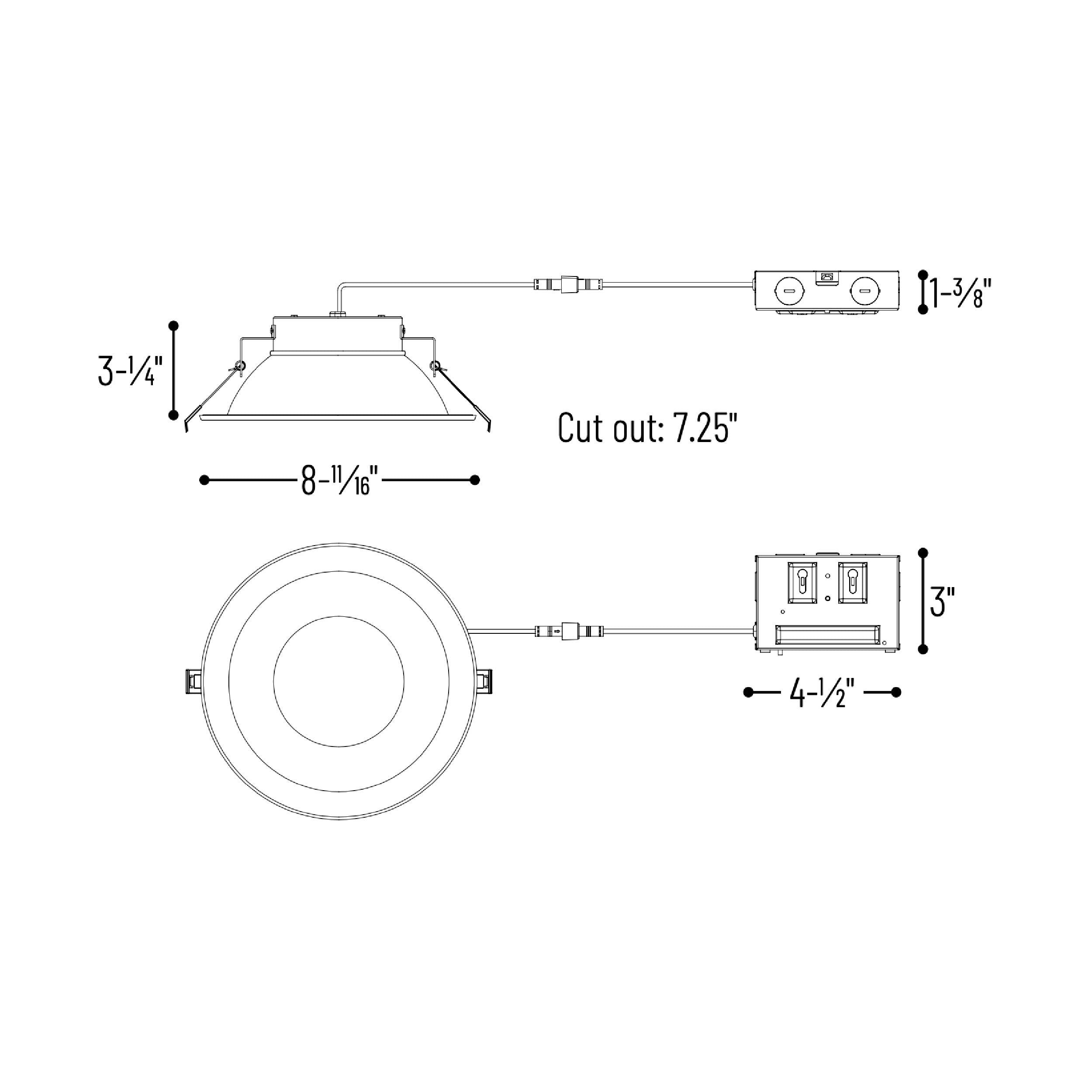 8" 22W Selectable Nora Theia LED Downlight