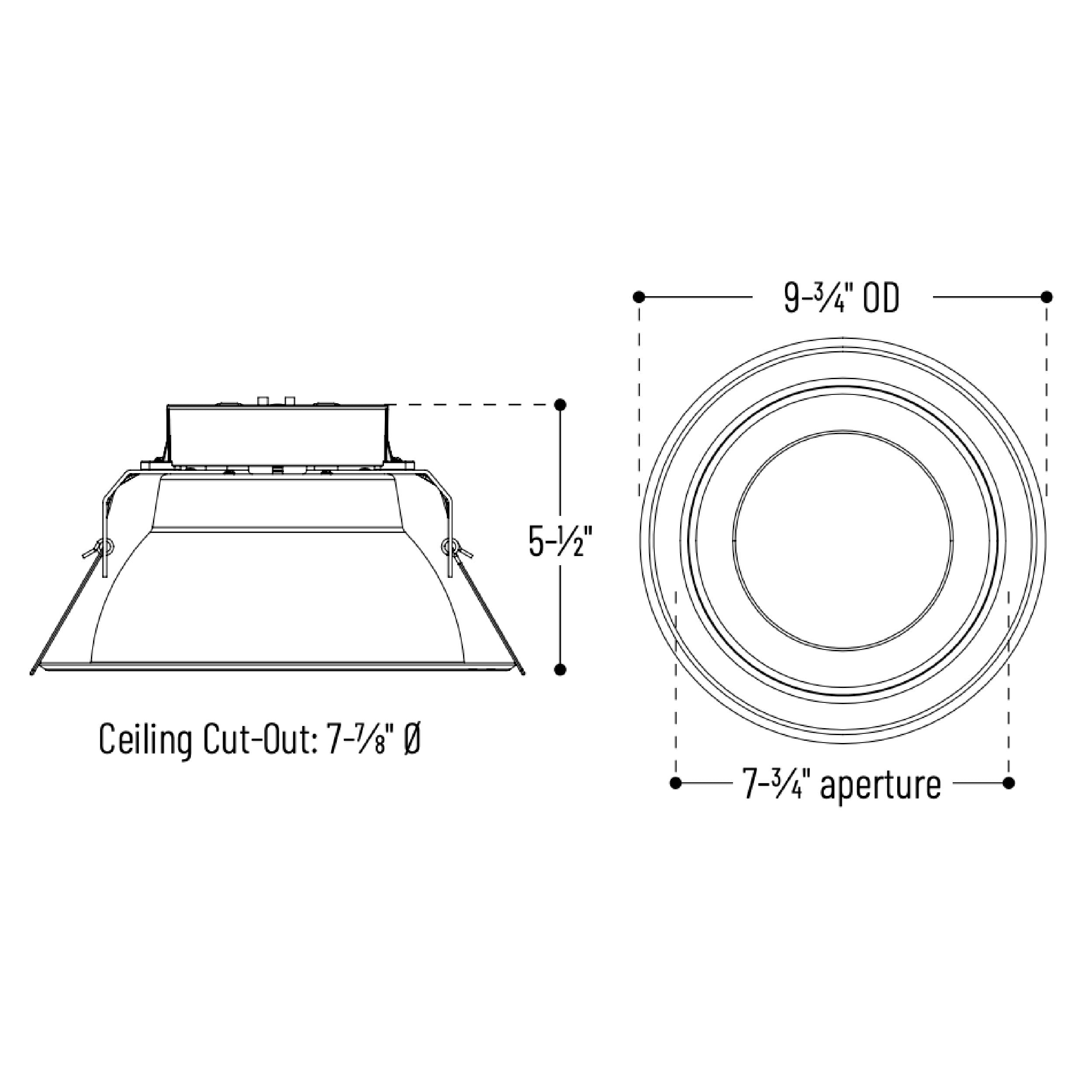 8" 25W Selectable Nora Quartz Architectural LED Downlight