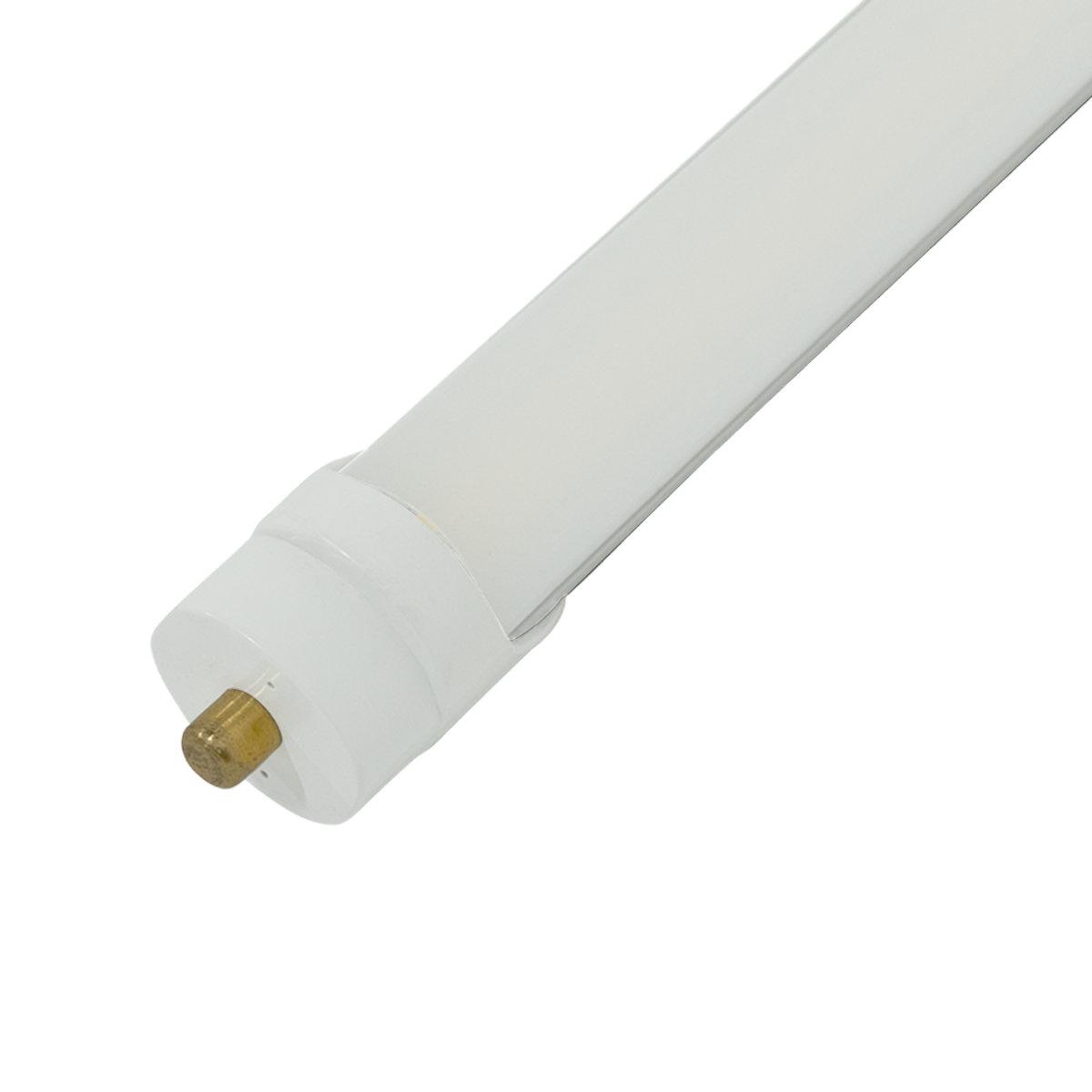Close-up of 8ft LED Tube 3 CCT Selectable 40W Type B showing single-pin end for retrofit lighting fixtures