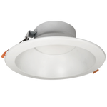 8" LED Downlight - 5-CCT - 22W - Nora Theia with white trim and adjustable clips for easy installation