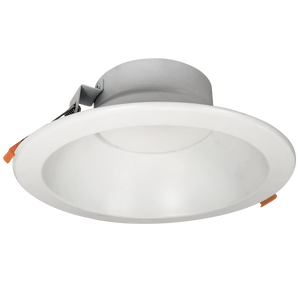 8" LED Downlight - 5-CCT - 22W - Nora Theia with white trim and adjustable clips for easy installation