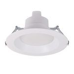 8" Universal High Lumen LED Downlight with white baffle trim and adjustable wattage and color temperature settings