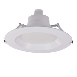 10 inch Universal LED Downlight with white baffle trim and slim design for versatile ceiling installation