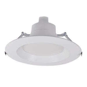 6 Universal High Lumen LED Downlight with white baffle trim and adjustable wattage and color temperature settings