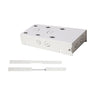 White metal surface mount and pendant mount box for LHBX2 linear high bays with mounting brackets shown separately