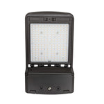 LED Shoebox Area Light with adjustable brightness and color temperature in a durable black housing for outdoor use