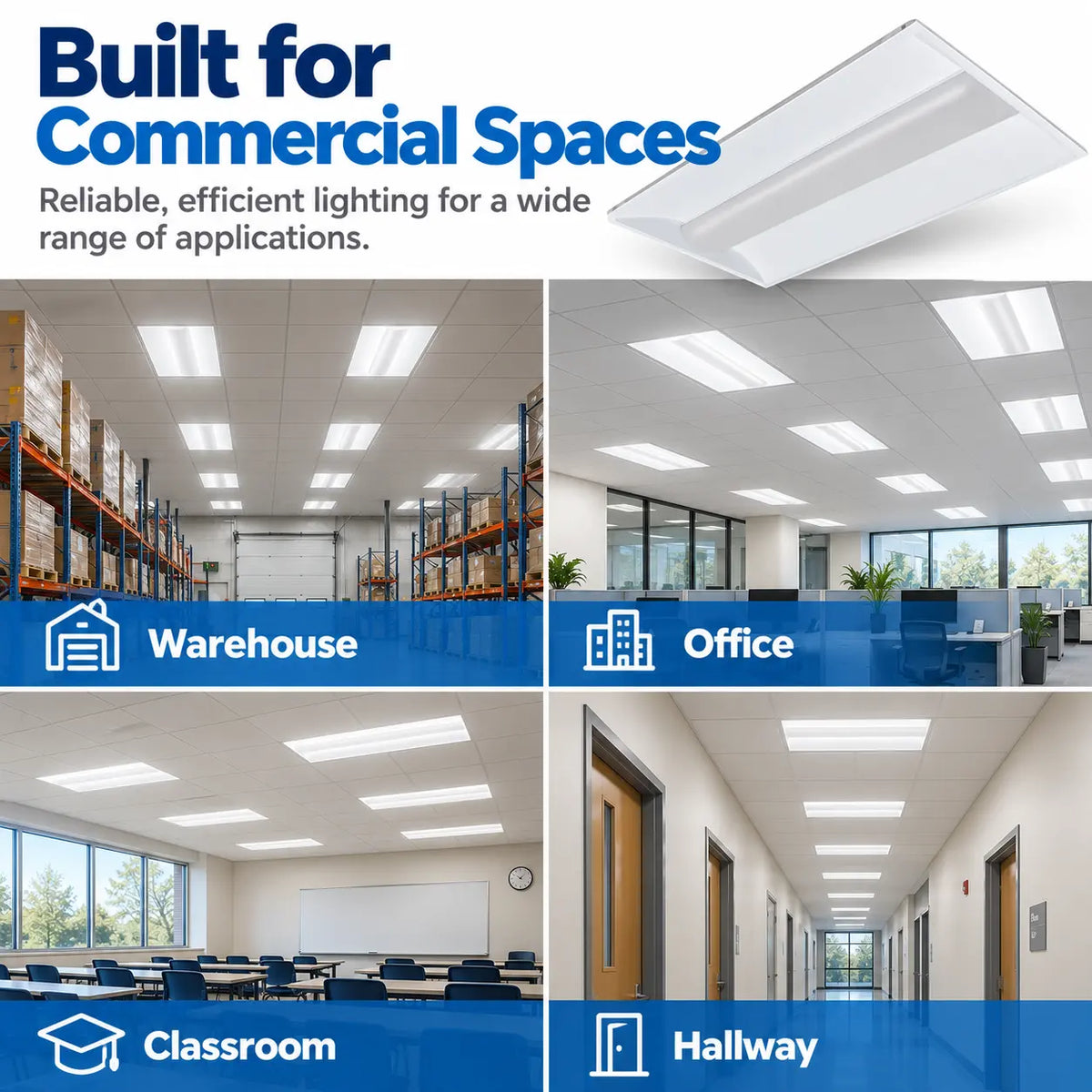 2x4 LED Troffer 72W Selectable for High Ceilings and Demanding Spaces