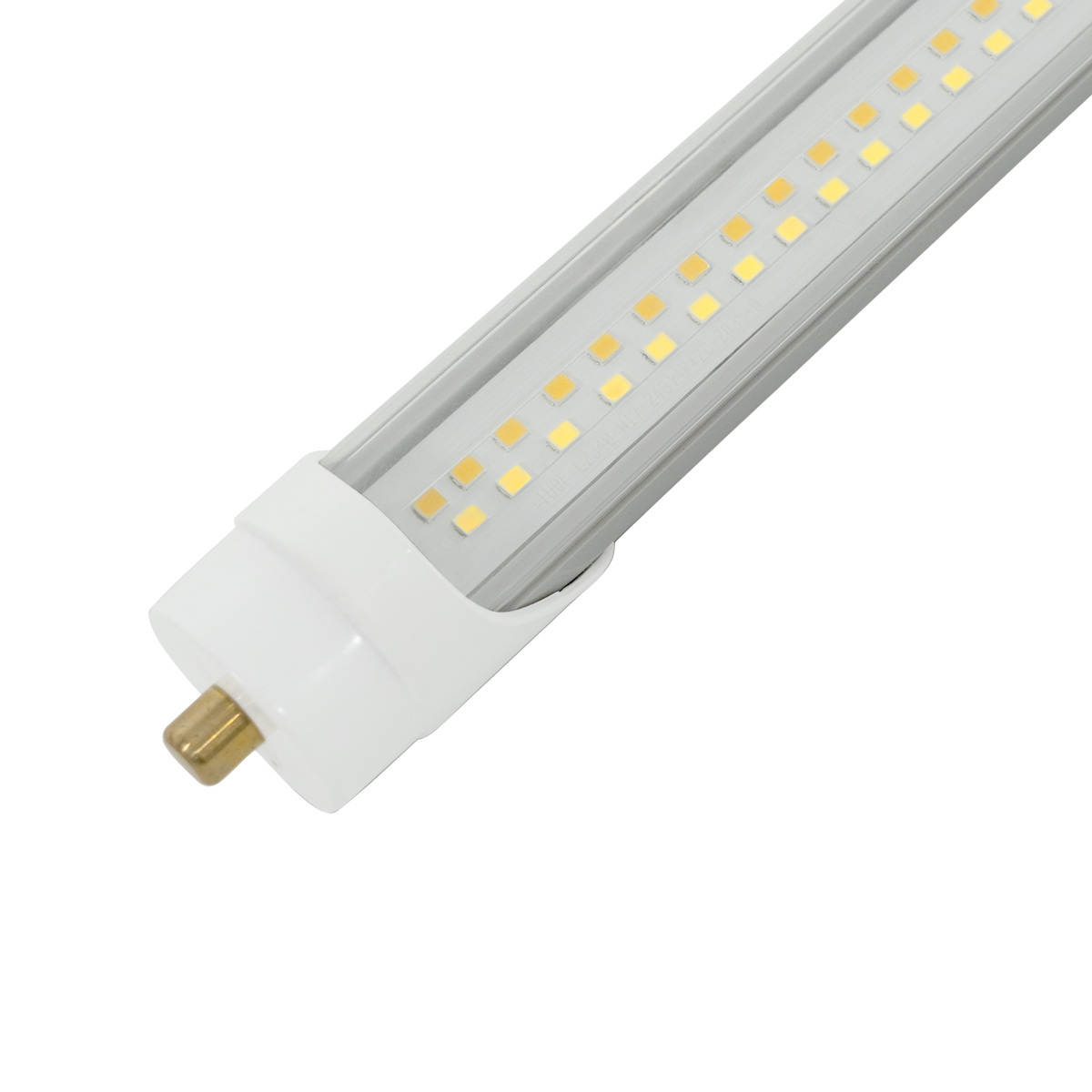 Close-up of an 8ft LED Tube 3 CCT Selectable 40W Type B showing LED chips and pin base details.