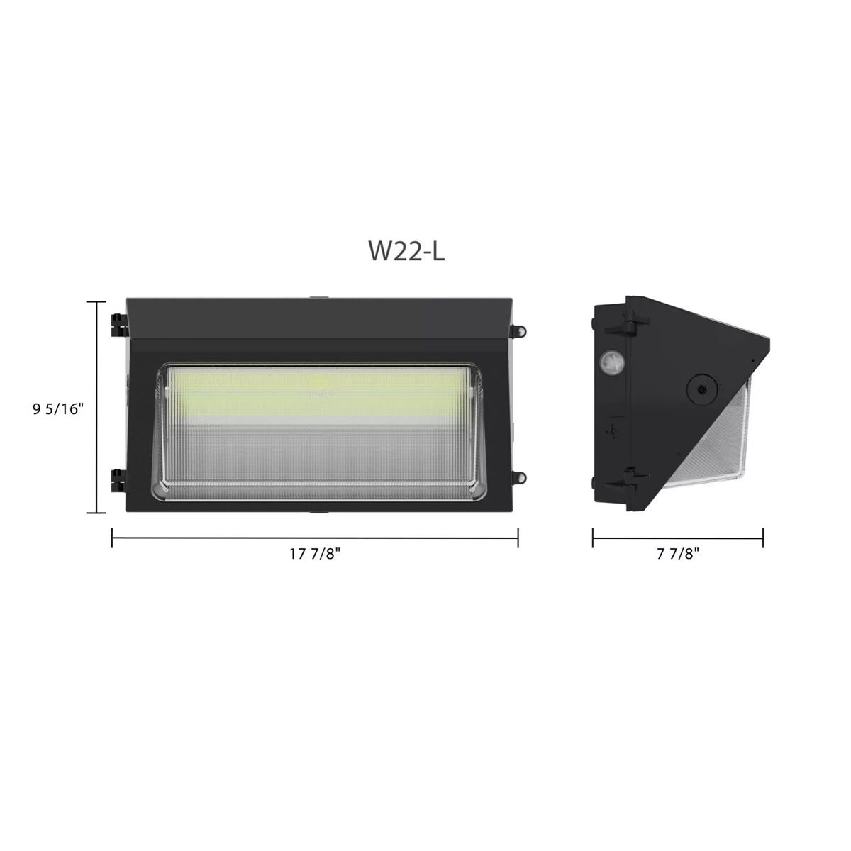 150W Selectable RAB W22 Semi Cutoff Adjustable Forward Throw LED Wall Pack