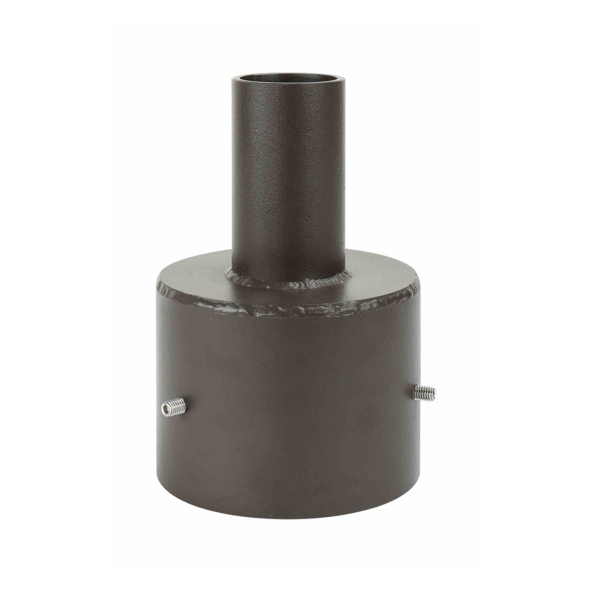 Tenon Reducer for 5 inch Non-Tapered Round Poles steel tube with mounting bolts for light fixtures