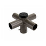 Dark bronze Tenon Adapter w/4 Horizontal Tenons 90˚ Apart for mounting fixtures on 2-3/8 inch round tenons