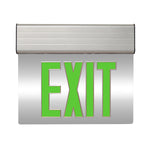 LED Edge Lit Exit Sign MaxLite with green letters and sleek modern thin-profile housing