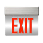 Modern LED Edge Lit Exit Sign MaxLite with thin-profile housing and bright red letters for clear visibility