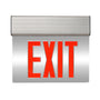 Modern LED Edge Lit Exit Sign MaxLite with thin-profile housing and bright red letters for clear visibility