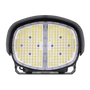 Front view of the LED sports and stadium light with remote driver from ELEDLights. The round light consists of two high-efficiency light modules in one fixture.