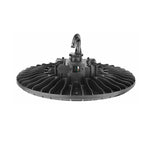 UFO LED Low Bay 2-CCT 40/60/80/100W black industrial light fixture with cooling fins and hook mount