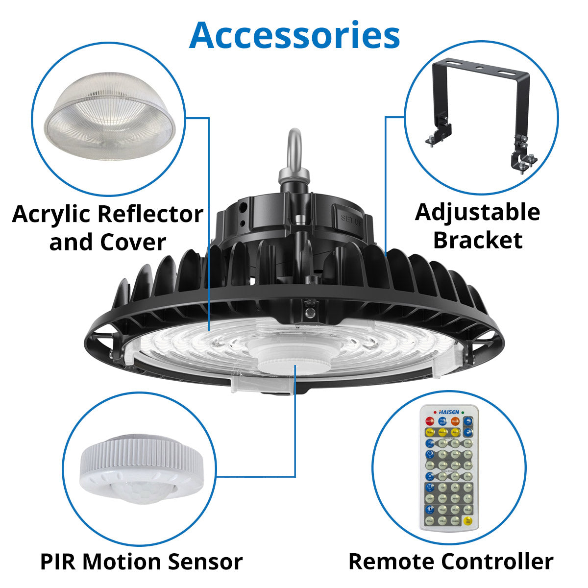 240W Premium Selectable UFO LED High Bay, Ceilings Up to 35 ft