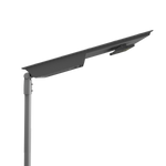 Fast Charging Solar Area Light - 65W mounted on pole with tilt-adjustable solar panel and lighting module for outdoor use.