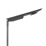 Hybrid Solar Area Light with Grid Backup 45W mounted on pole with tilt-adjustable head and solar panel above light fixture