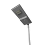 Hybrid Solar Area Light with Grid Backup 45W mounted on pole with LED panel and motion sensor below solar panel