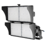 The 850W and 1200W LED stadium lights from ELEDLights are designed for pole heights from 60 to 90 ft and for large school or collegiate fields or mid-sized stadiums. The light is shown with its included glare shields and aiming sight.