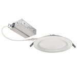 6 inch LED downlight with pre-wired junction box and slim design for easy installation and adjustable color temperature.