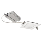 4" Square LED Downlight 5-CCT 10W with pre-wired junction box and slim recessed design for easy installation