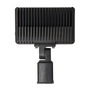 Front view of the black LED Flood Light RGBW 160W RAB X34 with slipfitter mounting option visible
