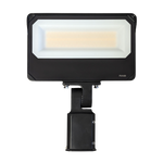 Black RAB X34 LED Flood Light RGBW 90W with slipfitter mount and high-reflectance white coating design
