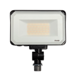 LED Flood Light RGBW 30W RAB X34 with adjustable bracket and high-reflectance white coating for bright output