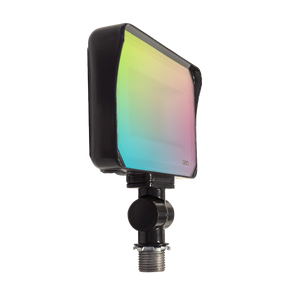 LED Flood Light RGBW 60W RAB X34 with adjustable bracket and multicolor lighting panel for versatile illumination