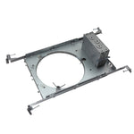 4" Commercial Recessed Frame metal housing with adjustable mounting brackets and electrical box attachment