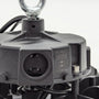 Close-up of UFO LED High Bay 3-CCT showing adjustable wattage switch and hook for easy installation in warehouses or work areas