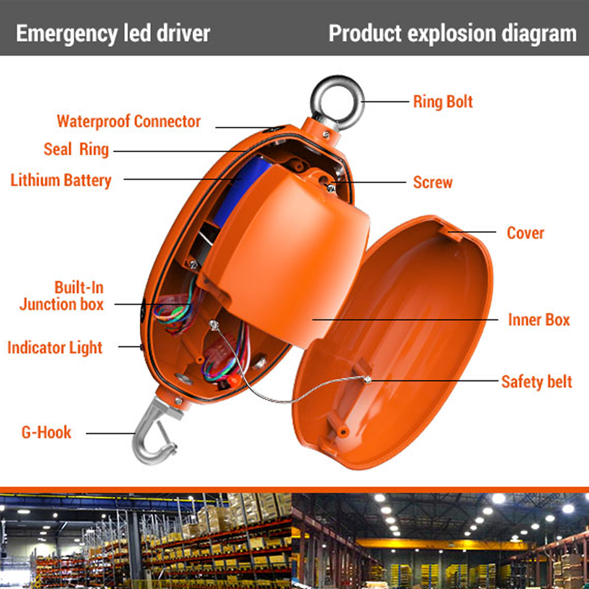 BLD-RM40X-YYY Emergency Driver for UFO High Bays