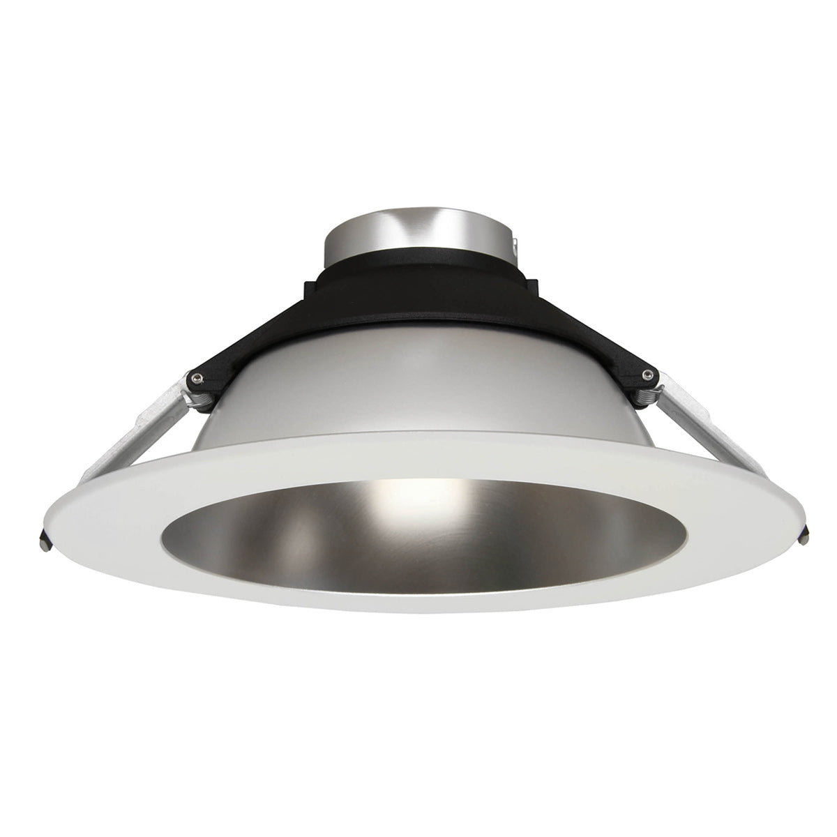 8" Reflector with Matte Silver Trim for MaxLite RRC commercial downlight engines shown isolated on white background