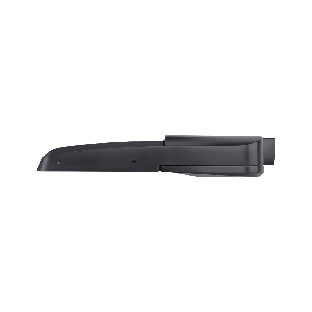 Side view of black LED Shoebox Area Light 3 CCT with sleek, durable design for outdoor parking lot and area lighting