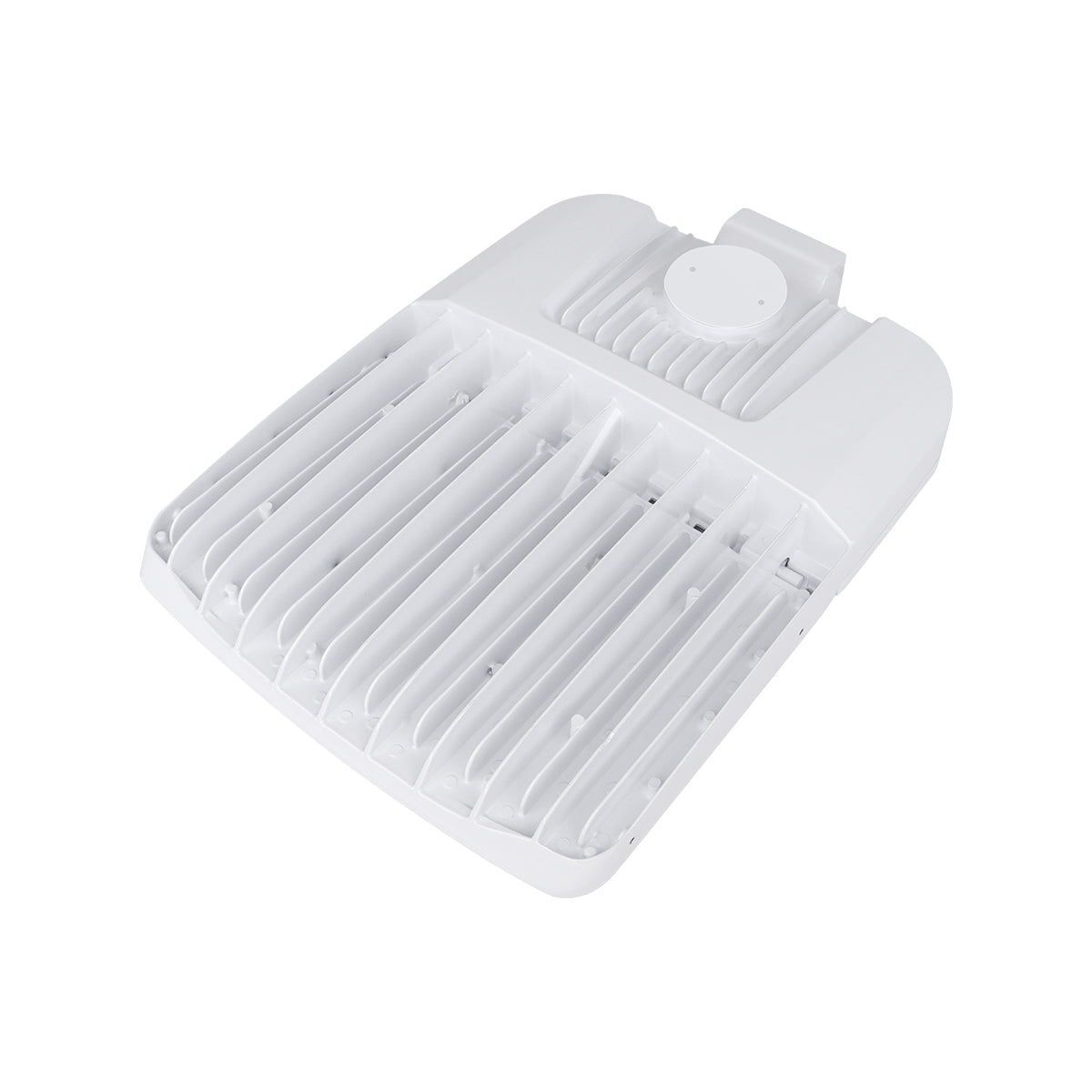 LED Shoebox Area Light 3 CCT 150 120 100 80W white outdoor lighting fixture with vented design
